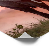 Elephants Walking in Sunset ポスター (角)