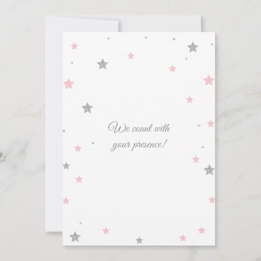 Elephants with Baloons Girl Baby Shower Invitation 招待状 (裏面)