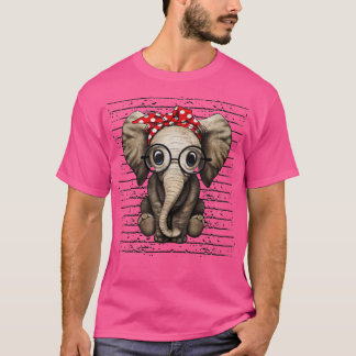 Elephants with bandana headband and glasses  tシャツ