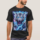 Eletric Blue Lighting Tiger T-Shirt Design Tシャツ (正面)