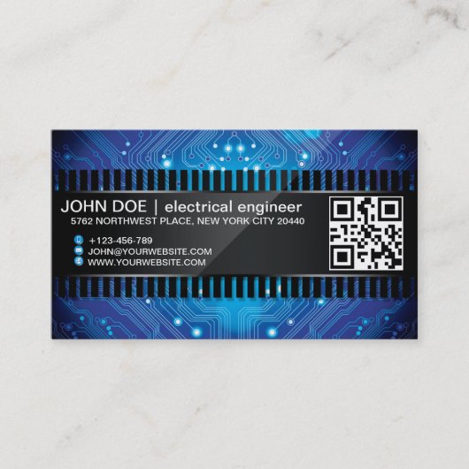 Eletronicの破片のスタイルの名刺 名刺 (正面)
