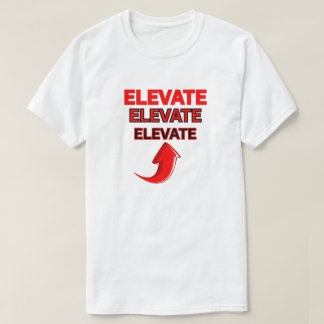 ELEVATE、鮮やかな赤白のモチベーショナルユニセックスメンズ Tシャツ
