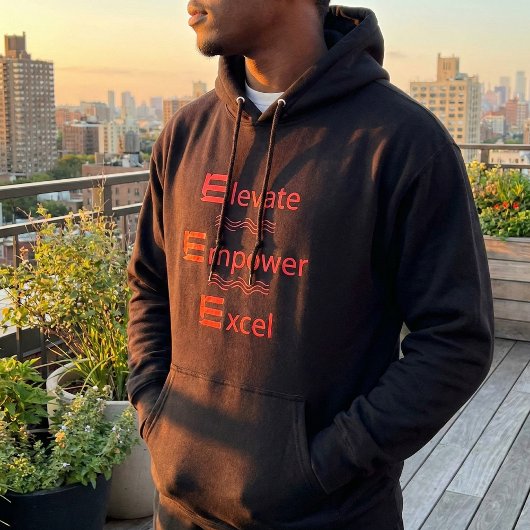 Elevate Empower Excel - 大胆な赤のエンパワーメント パーカ
