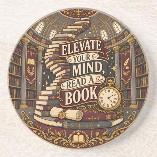 Elevate Your Mind Read A Book コースター (正面)
