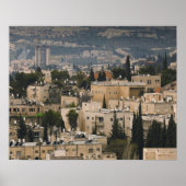 Elevated city view from Jerusalem YMCA tower ポスター (正面)