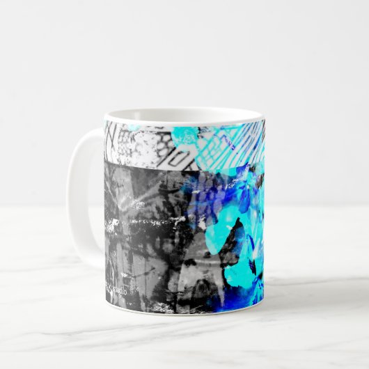 "Elevated Focus" coffee mug abstract art by Duvall コーヒーマグカップ (正面左)
