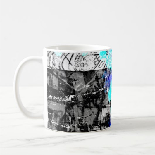 "Elevated Focus" coffee mug abstract art by Duvall コーヒーマグカップ (左)