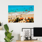 Elevated View Of Waikiki Beach Scene, Honolulu ポスター (ホームオフィス)