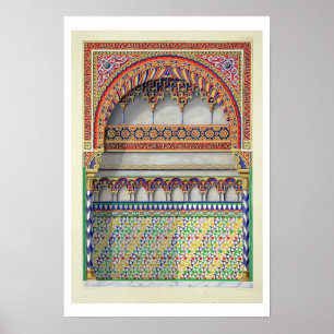 Elevation of an alcove in the Pateo del Agua, Alha ポスター