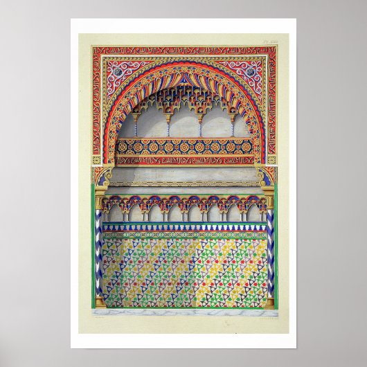 Elevation of an alcove in the Pateo del Agua, Alha ポスター (正面)