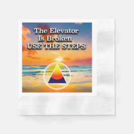 Elevator Is Broken Recovery Slogan Sunrise 縁ありカクテルナプキン