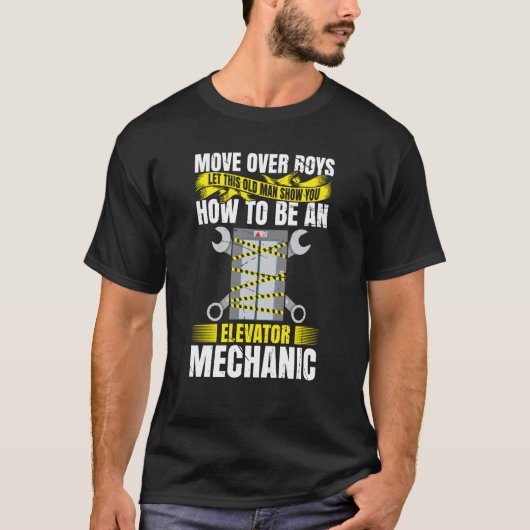 Elevator Mechanic Elevator Technician Repairmen Ma Tシャツ (正面)