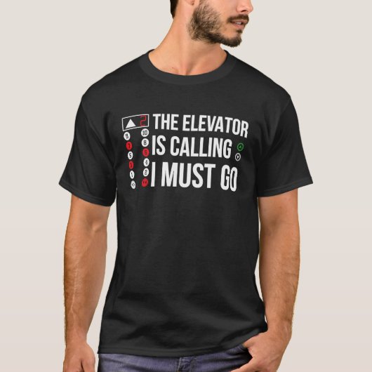 Elevator Mechanic Elevator Technician Repairmen Ma Tシャツ (正面)
