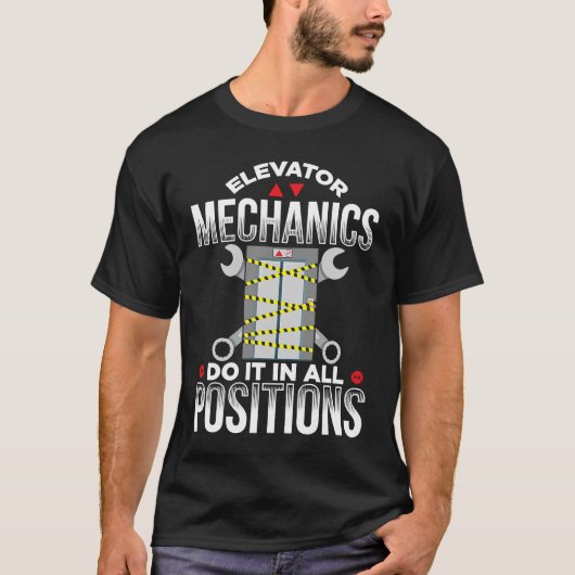 Elevator Mechanic Elevator Technician Repairmen Ma Tシャツ (正面)