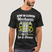Elevator Mechanic Elevator Technician Repairmen Ma Tシャツ (正面)