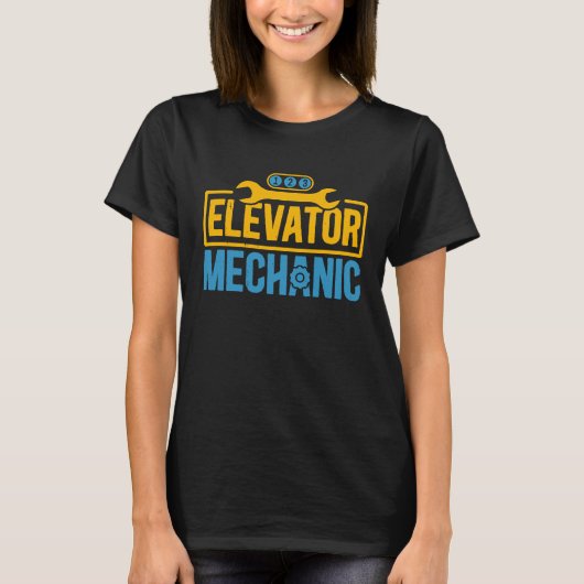 Elevator Mechanic Maintenance Work Technician Tシャツ (正面)