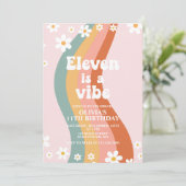 Eleven is a Vibe グルービーレインボー11歳の誕生日 招待状 (スタンド正面)
