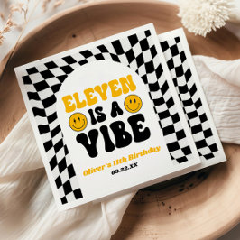 Eleven Is A Vibe Retro 11th Birthday Party スタンダードカクテルナプキン