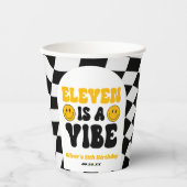 Eleven Is A Vibe Retro 11th Birthday Party 紙コップ (正面)