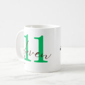 Eleventh 11 Year Anniversary with Personalization コーヒーマグカップ (正面左)
