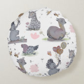 "Eleze Elephant & Polka Hen" Boganhues Blanket ラウンドクッション (裏面)