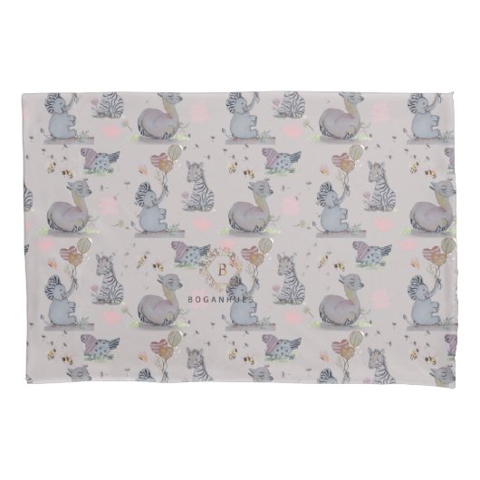 "Eleze Elephant & Polka Hen" Boganhues Blanket 枕カバー (正面)