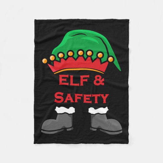 Elf And Safety, Funny Health &amp; Safety Elf Long フリースブランケット (正面)