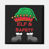 Elf And Safety, Funny Health &amp; Safety Elf Long マグネット (正面)