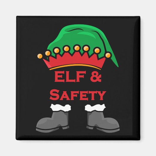 Elf And Safety, Funny Health & Safety Elf Long マグネット (正面)