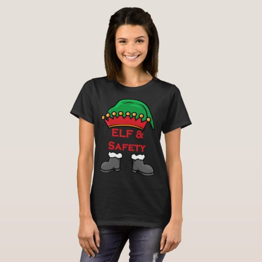 Elf And Safety, Funny Health & Safety Elf Long Tシャツ (正面フル)