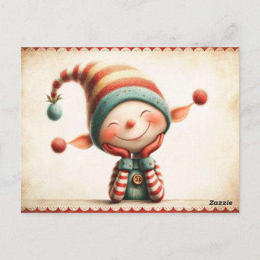 Elf Arrival Letter | North Pole Welcome Message ポストカード (裏面)
