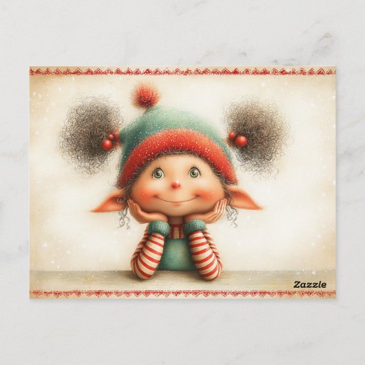 Elf Arrival Letter | North Pole Welcome Message ポストカード (裏面)