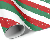 Elf Christmas Stripes • Red, Green & White Pattern ラッピングペーパー (ロールコーナー)
