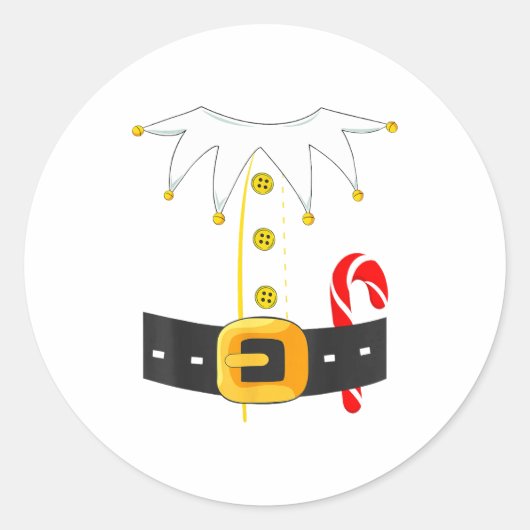 Elf Costume Christmas Holiday Men Women Kids ラウンドシール (正面)