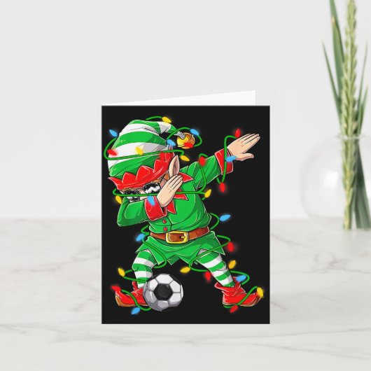 Elf Dabbing Soccer Player Christmas Dab Xmas  カード (正面)