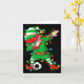 Elf Dabbing Soccer Player Christmas Dab Xmas  カード (黄色い花)