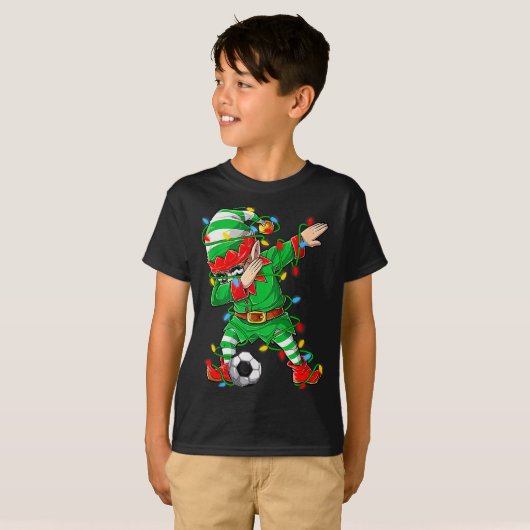 Elf Dabbing Soccer Player Christmas Dab Xmas  Tシャツ (正面フル)