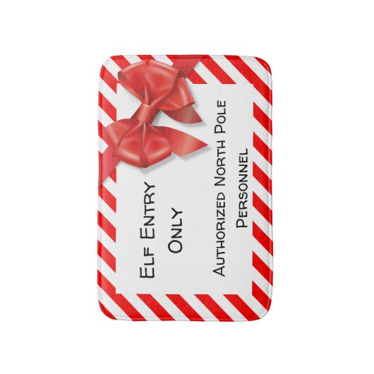 Elf Entry Only | North Pole Christmas Doormat バスマット (正面縦)