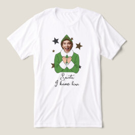 Elf Face Design with Sparkling Stars トライブレンドＴシャツ