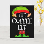 Elf Family Christmas Coffee Elf Sweater Matching C カード (黄色い花)