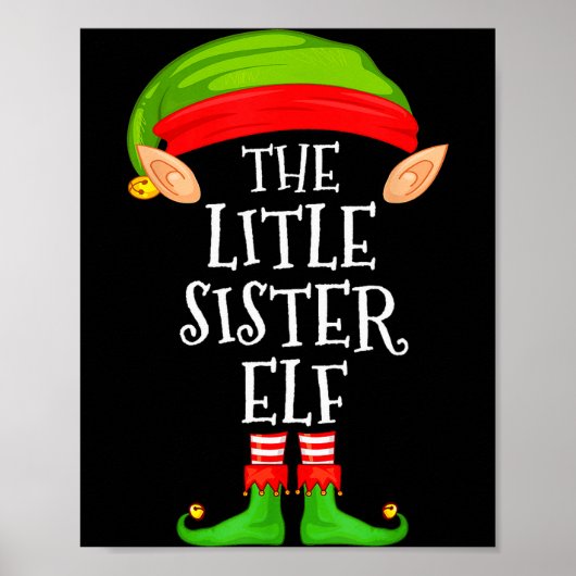 Elf Family Christmas Little Sister Elf Sweater Mat ポスター (正面)