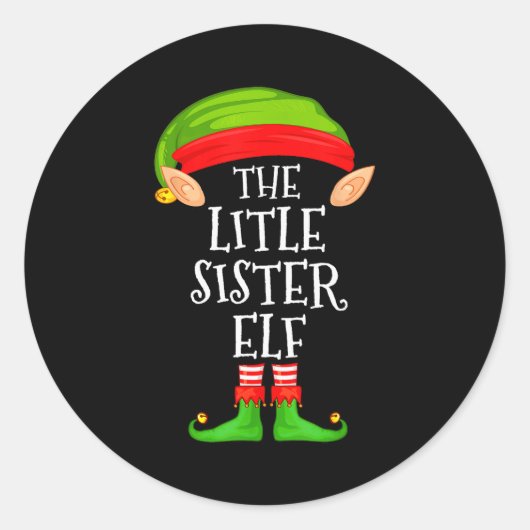 Elf Family Christmas Little Sister Elf Sweater Mat ラウンドシール (正面)