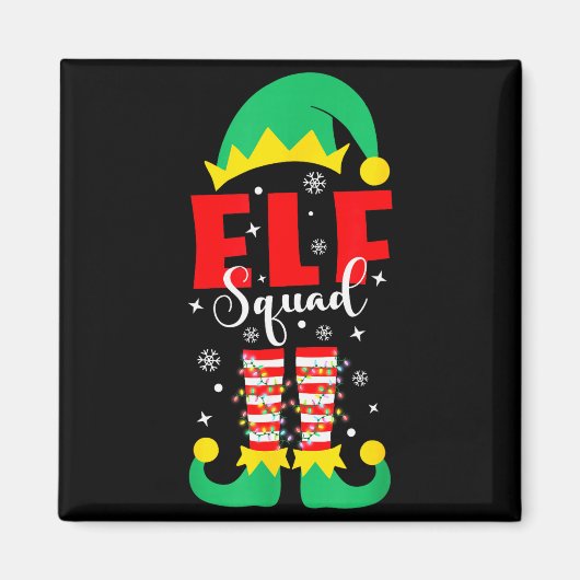 Elf Family Christmas Matching Pajamas Funny Xmas E マグネット (正面)