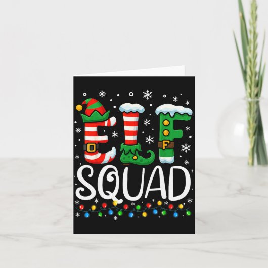 Elf Family Christmas Matching Pajamas Xmas Elf Squ カード (正面)