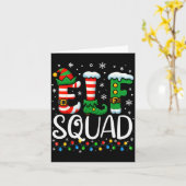Elf Family Christmas Matching Pajamas Xmas Elf Squ カード (黄色い花)