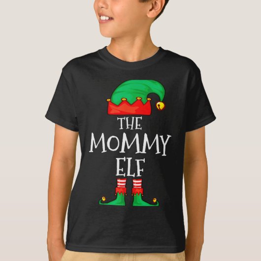 Elf Family Christmas Mommy Mom Mother Mama Elf Swe Tシャツ (正面)