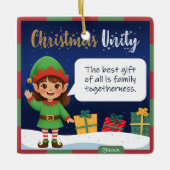 Elf Girl Christmas Ornament セラミックオーナメント (正面)