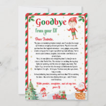 Elf Goodbye Letter Goodbye from Elf Christmas
