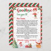 Elf Goodbye Letter Goodbye from Elf Christmas 招待状 (正面/裏面)