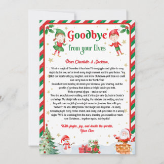Elf Goodbye Letter Goodbye from Elf Christmas 招待状